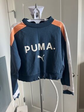 Puma Navy Pullover with Peach and White Accents